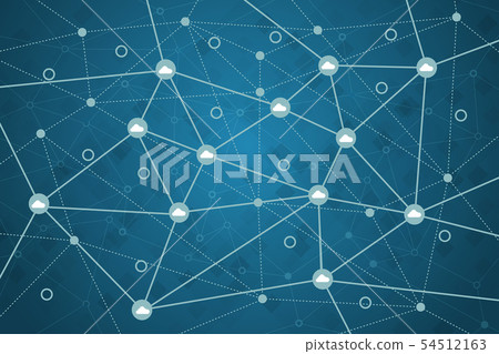 Cloud network connection of blue background Cloud network connection of blue background 54512163