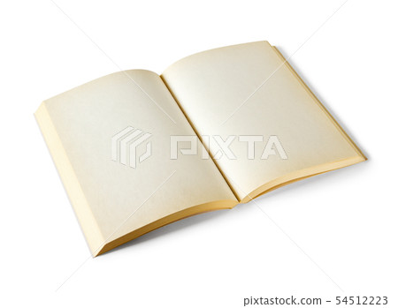 Old open blank book isolated on white Old open blank book isolated on white 54512223