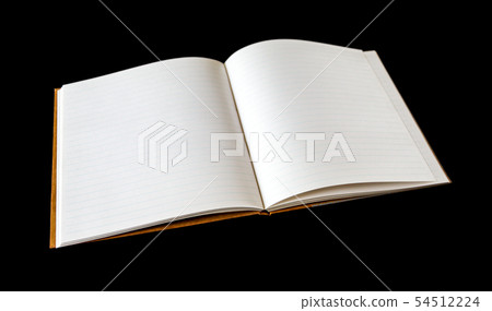 Open blank notebook isolated on black Open blank notebook isolated on black 54512224