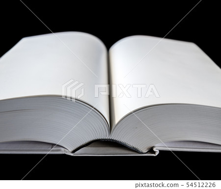 Open blank dictionary, book on black background Open blank dictionary, book on black background 54512226