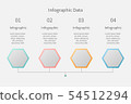 Infographic Data 4 step, line connection data 54512294