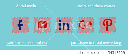 Social network symbols in speech balloons Social network symbols in speech balloons 54512339
