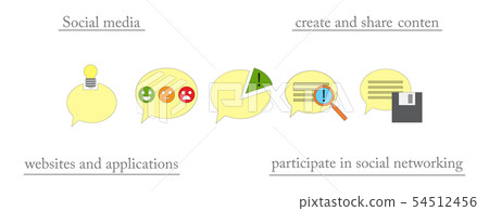 Abstract social media background with lines, connected circles, integrated flat icons. Growth flower 54512456