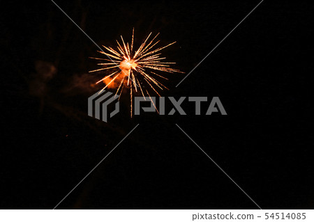 explosion fireworks colored in dark sky 54514085