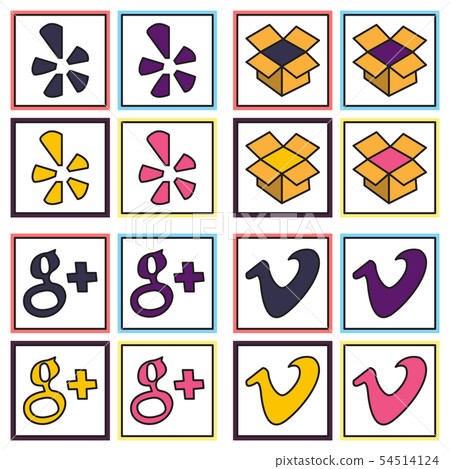 Social network symbols in speech balloons 54514124