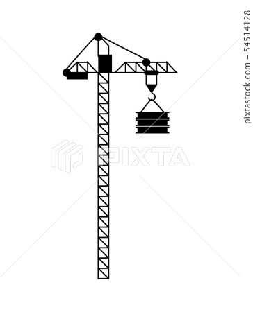 Crane with Load, Lift Equipment, Building Vector 54514128