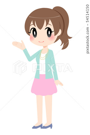 Woman raising her right hand 54514150