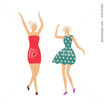 Dancing People in Club, Women Having Fun Disco Dancing People in Club, Women Having Fun Disco 54514163