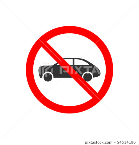 No car allowed prohibition vector icon sign No car allowed prohibition vector icon sign 54514190