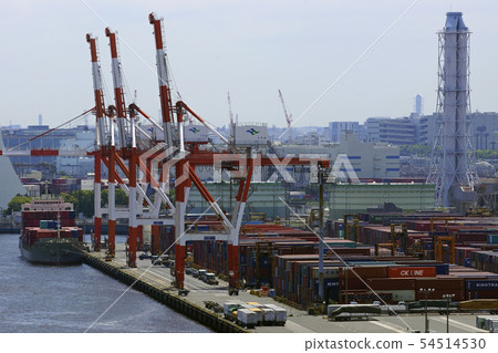 Shinagawa wharf seen from Rainbow Bridge Shinagawa wharf seen from Rainbow Bridge 54514530