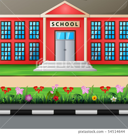 Cartoon a school building from the front 54514644