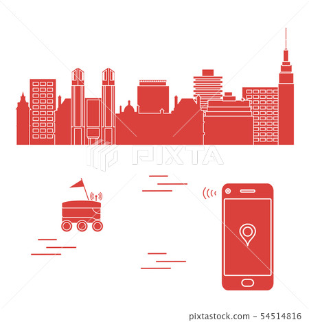 Delivery in the city with a robot Free delivery. Delivery in the city with a robot Free delivery. 54514816