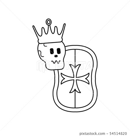 Skull in the crown with shield Skull in the crown with shield 54514820