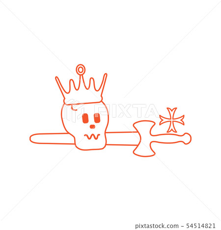 Skull, crown, sword, cross 54514821