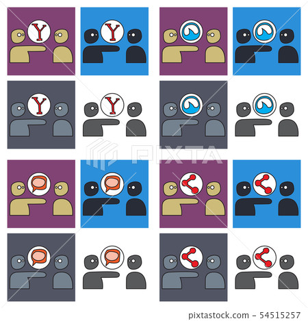 Social network symbols in speech balloons Social network symbols in speech balloons 54515257
