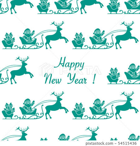 Happy New Year 2019 seamless pattern Santa Claus 54515436