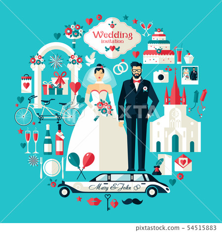 Wedding symbols set. Wedding symbols set. 54515883