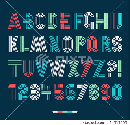 Retro stripes funky fonts set,trendy elegant retro Retro stripes funky fonts set,trendy elegant retro 54515905