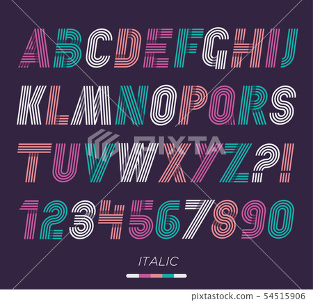 Retro stripes funky fonts set,trendy elegant retro Retro stripes funky fonts set,trendy elegant retro 54515906