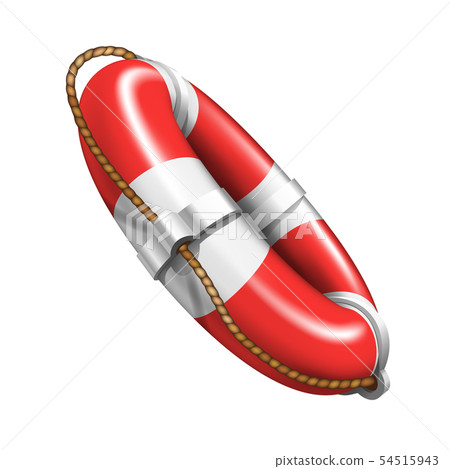 Red And White Ship Safe Life Circular Buoy Vector 54515943