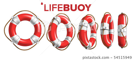 Boat Lifebuoy Ring In Different View Set Vector 54515949