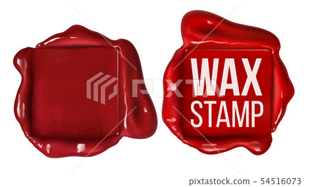 Retro Square Red Wax Stamp With Copy Space Vector 54516073