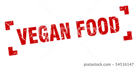 vegan food stamp. vegan food square grunge sign. - Stock Illustration ...