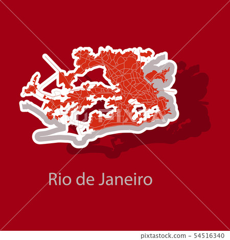 Modern Map - Rio de Janeiro sticker 54516340