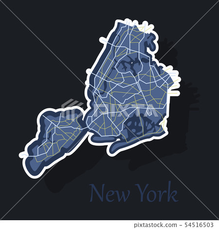 New York City Map - sticker illustration 54516503