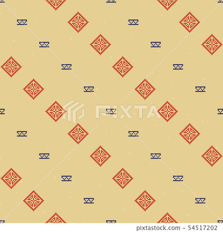 Traditional Norway Style Seamless Knitting Pattern. Abstract ethnic Background. 54517202
