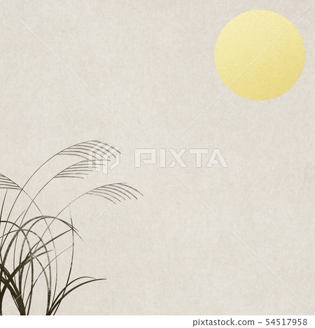 Background-Japanese-Japanese style-Japanese pattern-Japanese paper-Susuki-Mon-gilt-autumn 54517958