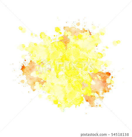 Watercolor spot of pale yellow color. 54518138