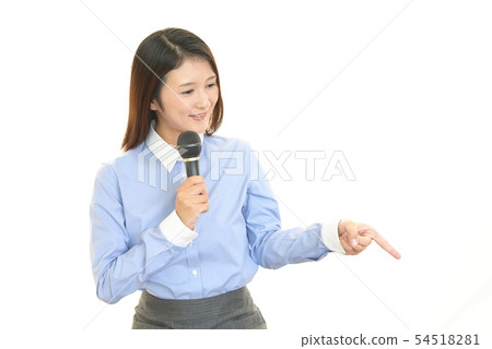 Smile business woman making a presentation Smile business woman making a presentation 54518281