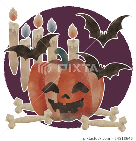 Halloween Jack-o-lantern Bats With Background - Stock Illustration ...