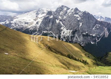 Beautiful view of the Marmolada massif in the 54518952