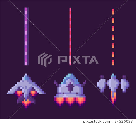 War of Spaceship, Pixel Cosmic Equipment Vector 54520058
