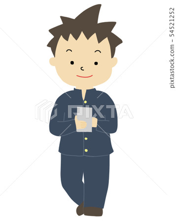 Male student walking to smartphone Male student walking to smartphone 54521252