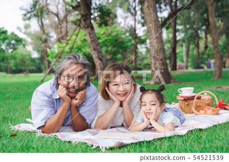 Asian grandparents and granddaughter Asian grandparents and granddaughter 54521539