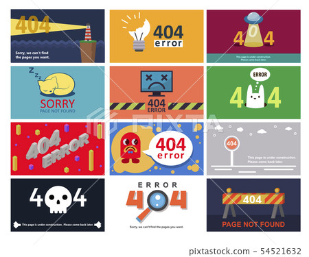 Error 404 page vector internet problem or web warning message webpage not found erroneously 54521632