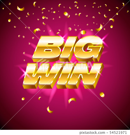 Big win banner with gold text for casino machines, gambling games, success, prize, lucky winner Big win banner with gold text for casino machines, gambling games, success, prize, lucky winner 54521971