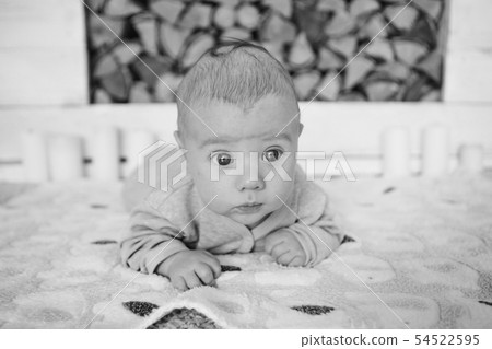 little boy with tail on her head crawling on floor little boy with tail on her head crawling on floor 54522595