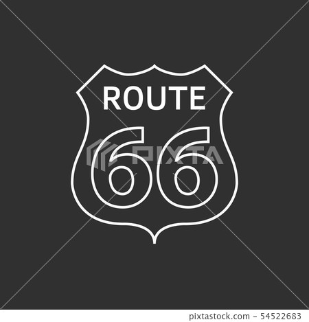 US route 66 sign. US route 66 sign. 54522683