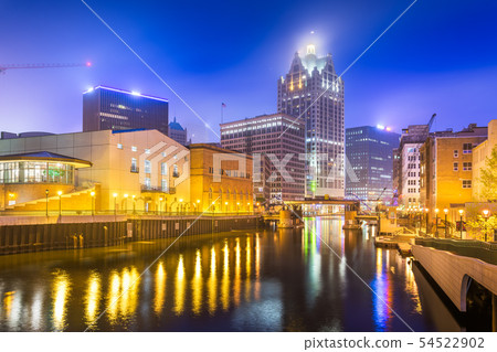 Milwaukee, Wisconsin, USA downtown skyline Milwaukee, Wisconsin, USA downtown skyline 54522902
