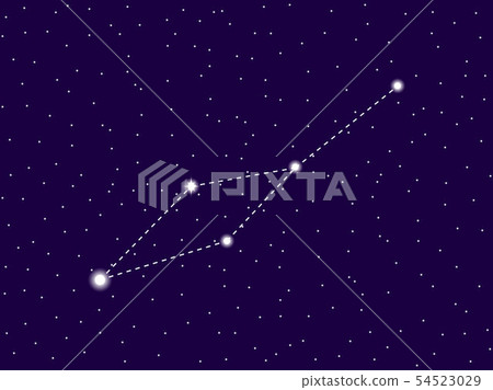 Leo Minor constellation. Starry night sky. Cluster 54523029