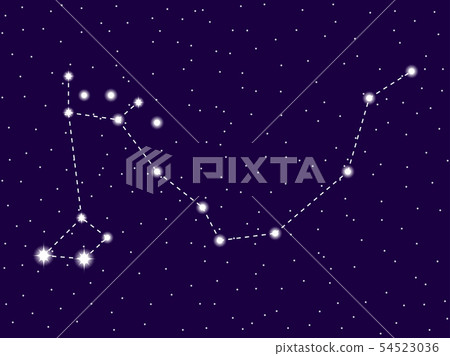 Draco constellation. Starry night sky. Cluster  54523036