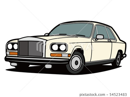 British coupe beige car illustration 54523483