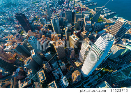 Downtown San Francisco aerial view Downtown San Francisco aerial view 54523743