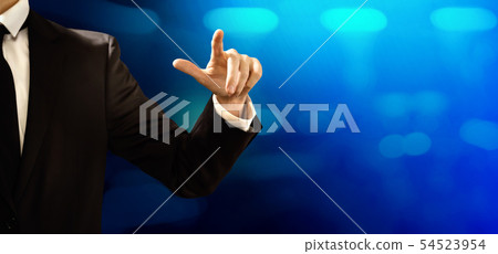 Businessman pointing something Businessman pointing something 54523954
