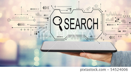 Searching theme with tablet computer Searching theme with tablet computer 54524006