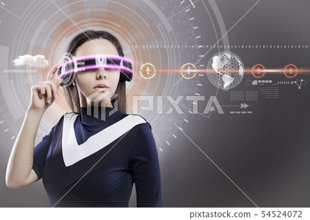 Woman with smart glasses Woman with smart glasses 54524072
